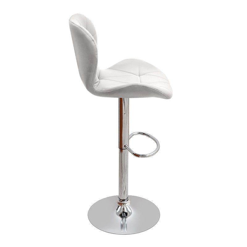 Σκαμπό μπαρ Dolores Megapap με ρυθμιζόμενο ύψος PU λευκό - βάση χρωμίου 45,5x38x89/109εκ. - Hippiehome.gr