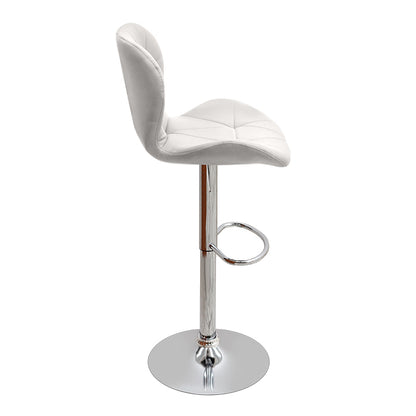 Σκαμπό μπαρ Dolores Megapap με ρυθμιζόμενο ύψος PU λευκό - βάση χρωμίου 45,5x38x89/109εκ. - Hippiehome.gr