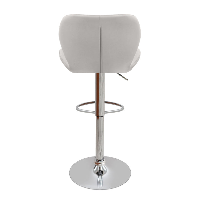 Σκαμπό μπαρ Dolores Megapap με ρυθμιζόμενο ύψος PU λευκό - βάση χρωμίου 45,5x38x89/109εκ. - Hippiehome.gr