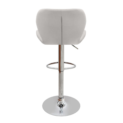 Σκαμπό μπαρ Dolores Megapap με ρυθμιζόμενο ύψος PU λευκό - βάση χρωμίου 45,5x38x89/109εκ. - Hippiehome.gr