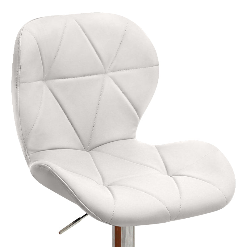 Σκαμπό μπαρ Dolores Megapap με ρυθμιζόμενο ύψος PU λευκό - βάση χρωμίου 45,5x38x89/109εκ. - Hippiehome.gr