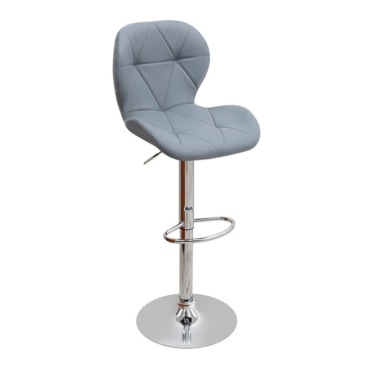 Σκαμπό μπαρ Dolores Megapap με ρυθμιζόμενο ύψος PU γκρι - βάση χρωμίου 45,5x38x89/109εκ. - Hippiehome.gr