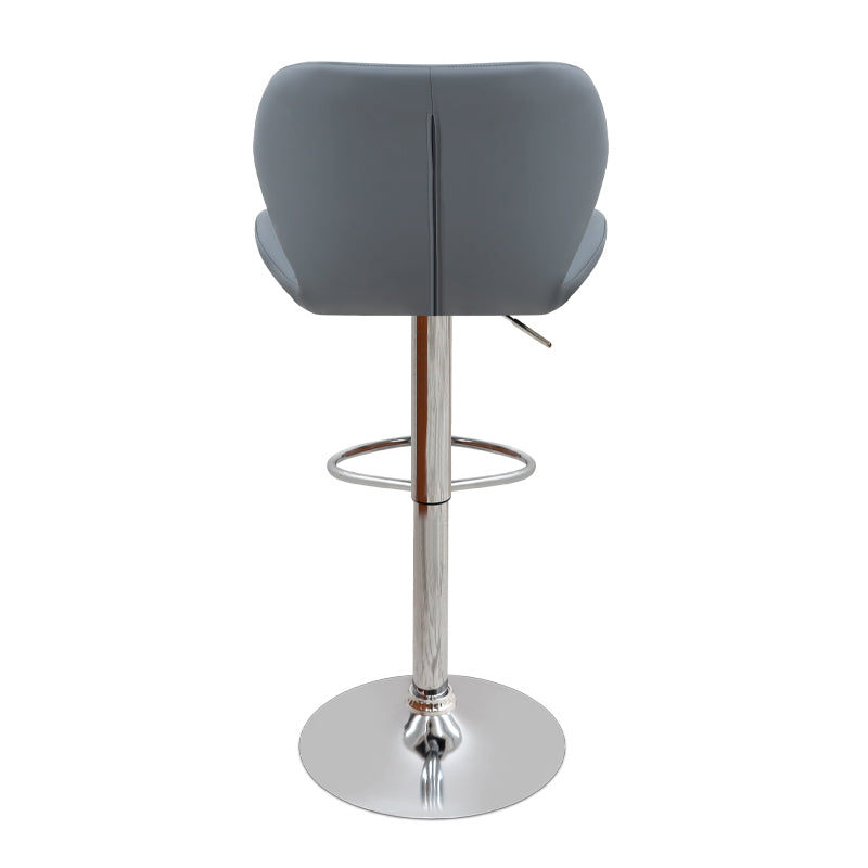 Σκαμπό μπαρ Dolores Megapap με ρυθμιζόμενο ύψος PU γκρι - βάση χρωμίου 45,5x38x89/109εκ. - Hippiehome.gr