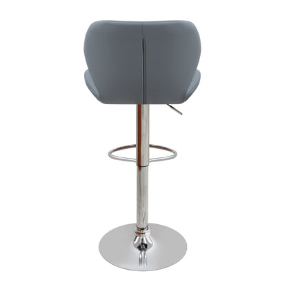 Σκαμπό μπαρ Dolores Megapap με ρυθμιζόμενο ύψος PU γκρι - βάση χρωμίου 45,5x38x89/109εκ. - Hippiehome.gr