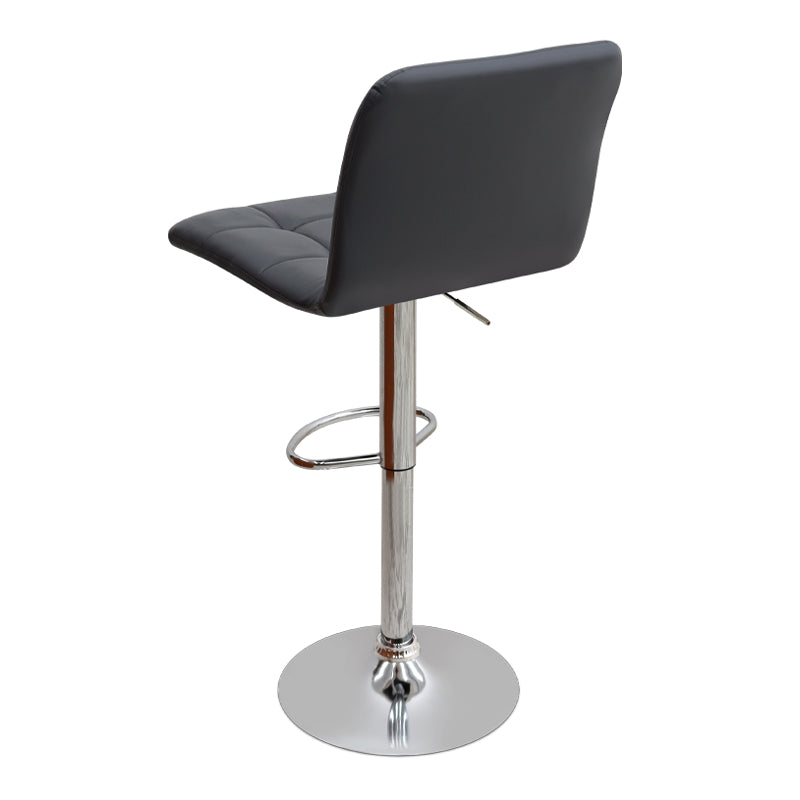 Σκαμπό μπαρ Carmelo Megapap με ρυθμιζόμενο ύψος PU μαύρο - βάση χρωμίου 45x42x90/113εκ. - Hippiehome.gr