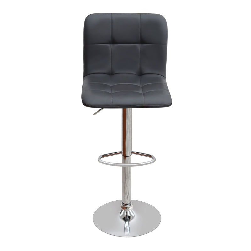 Σκαμπό μπαρ Carmelo Megapap με ρυθμιζόμενο ύψος PU μαύρο - βάση χρωμίου 45x42x90/113εκ. - Hippiehome.gr