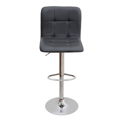 Σκαμπό μπαρ Carmelo Megapap με ρυθμιζόμενο ύψος PU μαύρο - βάση χρωμίου 45x42x90/113εκ. - Hippiehome.gr