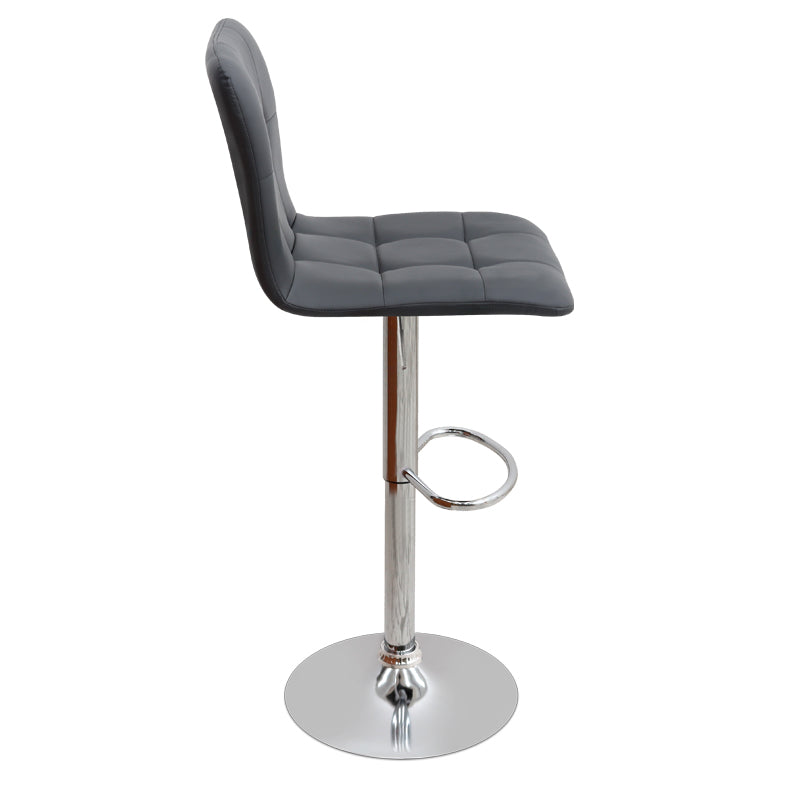 Σκαμπό μπαρ Carmelo Megapap με ρυθμιζόμενο ύψος PU μαύρο - βάση χρωμίου 45x42x90/113εκ. - Hippiehome.gr