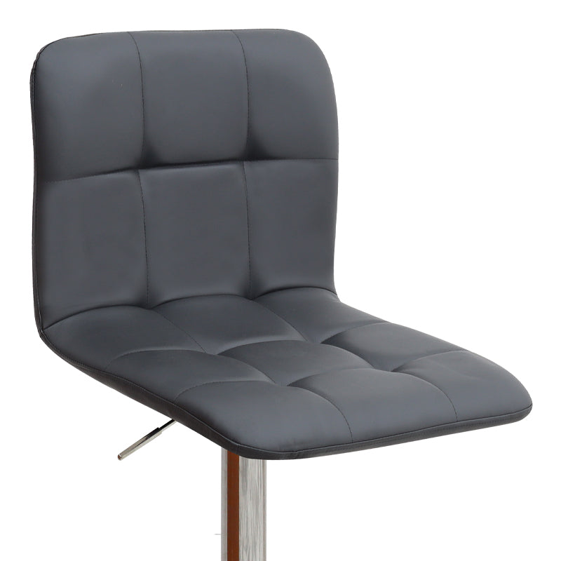 Σκαμπό μπαρ Carmelo Megapap με ρυθμιζόμενο ύψος PU μαύρο - βάση χρωμίου 45x42x90/113εκ. - Hippiehome.gr