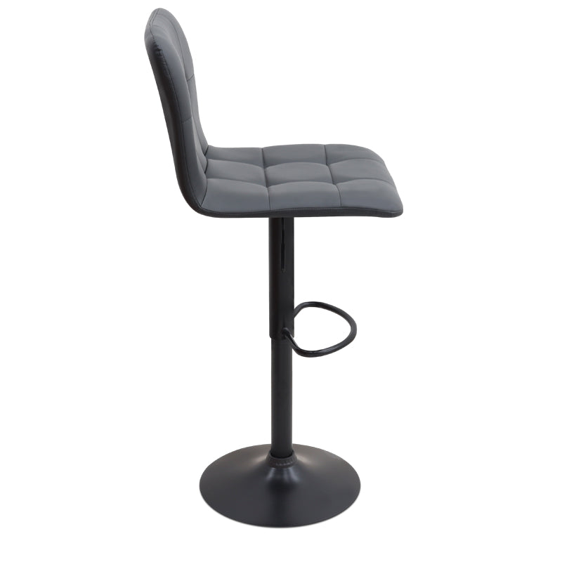 Σκαμπό μπαρ Carmelo Megapap με ρυθμιζόμενο ύψος PU μαύρο - βάση μαύρο ματ 45x42x90/113εκ. - Hippiehome.gr