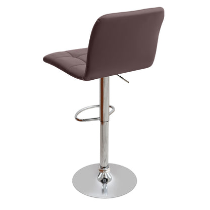 Σκαμπό μπαρ Carmelo Megapap με ρυθμιζόμενο ύψος PU καφέ - βάση χρωμίου 45x42x90/113εκ. - Hippiehome.gr