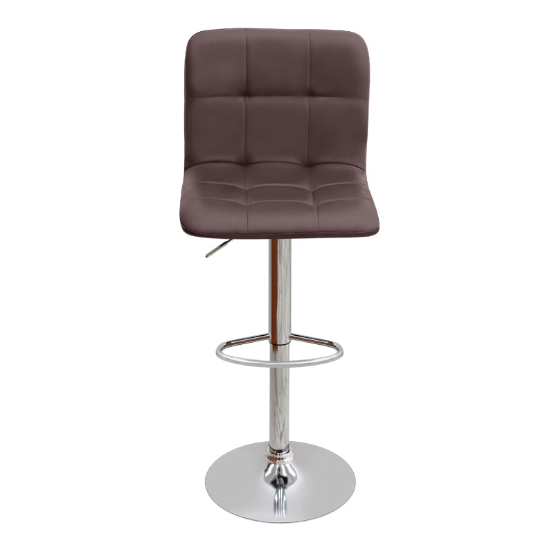 Σκαμπό μπαρ Carmelo Megapap με ρυθμιζόμενο ύψος PU καφέ - βάση χρωμίου 45x42x90/113εκ. - Hippiehome.gr