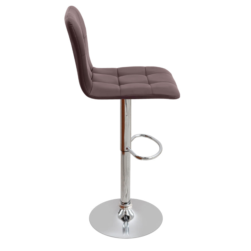 Σκαμπό μπαρ Carmelo Megapap με ρυθμιζόμενο ύψος PU καφέ - βάση χρωμίου 45x42x90/113εκ. - Hippiehome.gr