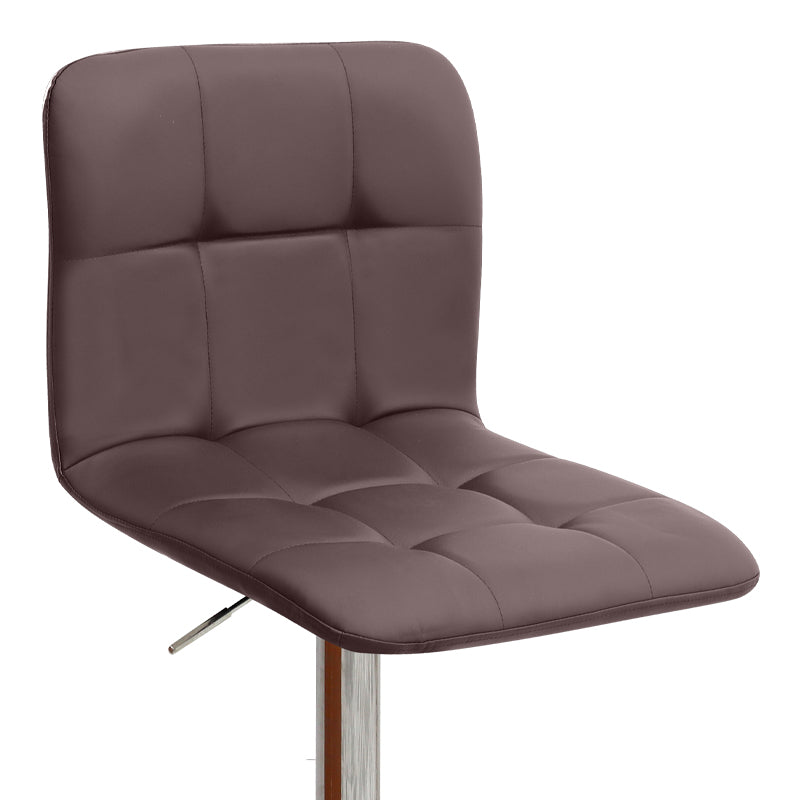 Σκαμπό μπαρ Carmelo Megapap με ρυθμιζόμενο ύψος PU καφέ - βάση χρωμίου 45x42x90/113εκ. - Hippiehome.gr