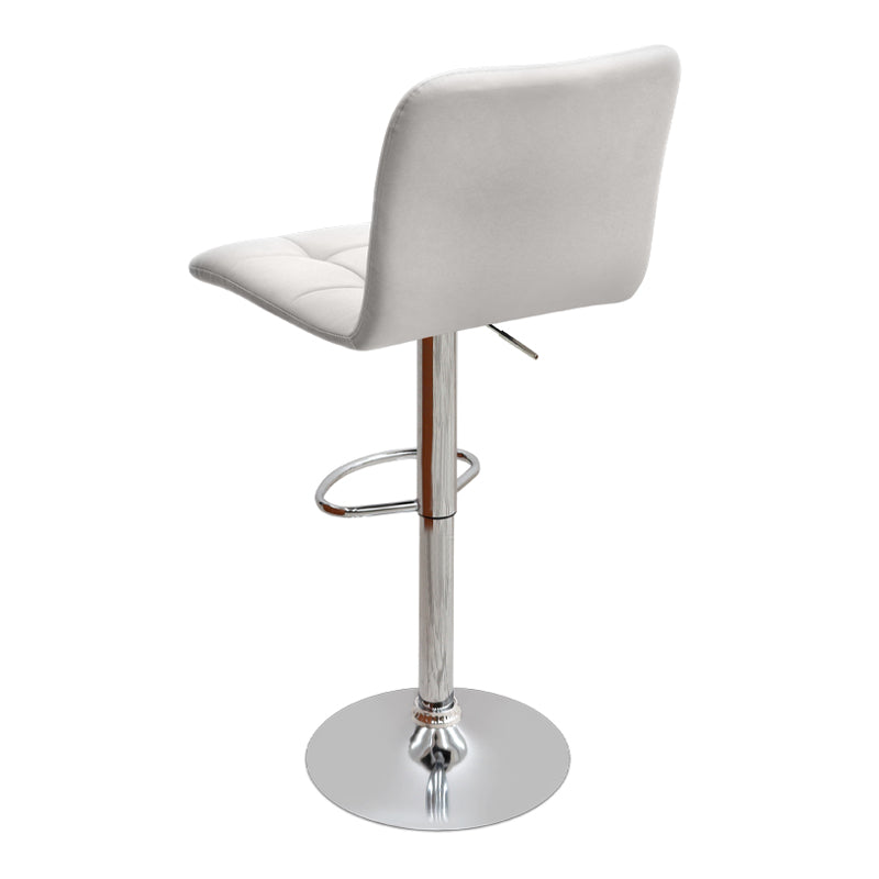 Σκαμπό μπαρ Carmelo Megapap με ρυθμιζόμενο ύψος PU λευκό - βάση χρωμίου 45x42x90/113εκ. - Hippiehome.gr