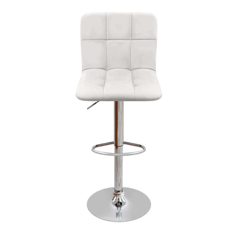 Σκαμπό μπαρ Carmelo Megapap με ρυθμιζόμενο ύψος PU λευκό - βάση χρωμίου 45x42x90/113εκ. - Hippiehome.gr