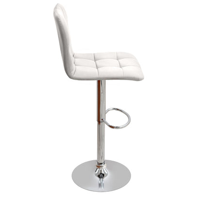 Σκαμπό μπαρ Carmelo Megapap με ρυθμιζόμενο ύψος PU λευκό - βάση χρωμίου 45x42x90/113εκ. - Hippiehome.gr