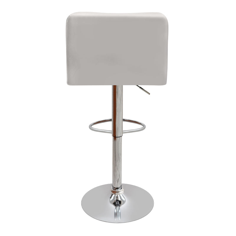 Σκαμπό μπαρ Carmelo Megapap με ρυθμιζόμενο ύψος PU λευκό - βάση χρωμίου 45x42x90/113εκ. - Hippiehome.gr