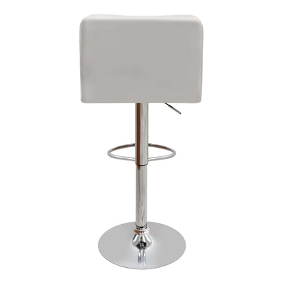 Σκαμπό μπαρ Carmelo Megapap με ρυθμιζόμενο ύψος PU λευκό - βάση χρωμίου 45x42x90/113εκ. - Hippiehome.gr