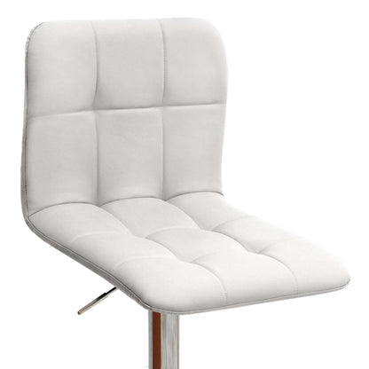 Σκαμπό μπαρ Carmelo Megapap με ρυθμιζόμενο ύψος PU λευκό - βάση χρωμίου 45x42x90/113εκ. - Hippiehome.gr