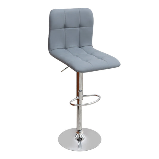 Σκαμπό μπαρ Carmelo Megapap με ρυθμιζόμενο ύψος PU γκρι - βάση χρωμίου 45x42x90/113εκ. - Hippiehome.gr