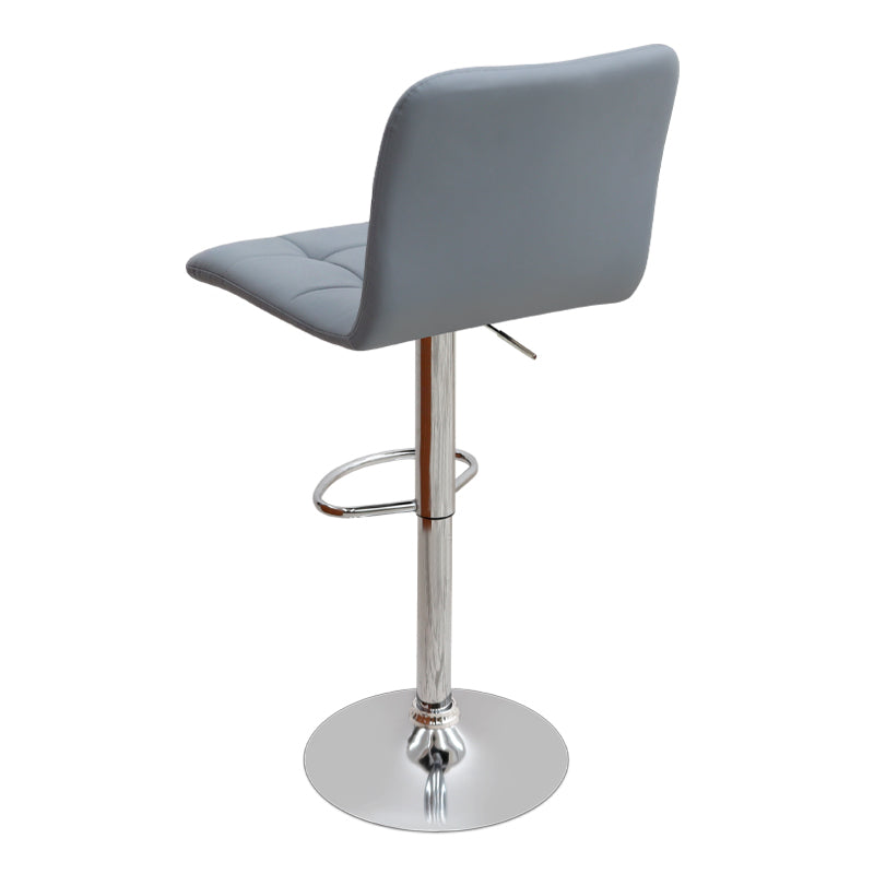 Σκαμπό μπαρ Carmelo Megapap με ρυθμιζόμενο ύψος PU γκρι - βάση χρωμίου 45x42x90/113εκ. - Hippiehome.gr