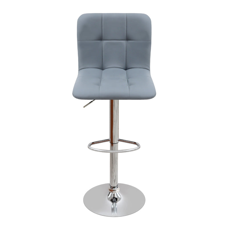 Σκαμπό μπαρ Carmelo Megapap με ρυθμιζόμενο ύψος PU γκρι - βάση χρωμίου 45x42x90/113εκ. - Hippiehome.gr