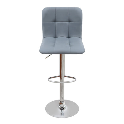 Σκαμπό μπαρ Carmelo Megapap με ρυθμιζόμενο ύψος PU γκρι - βάση χρωμίου 45x42x90/113εκ. - Hippiehome.gr