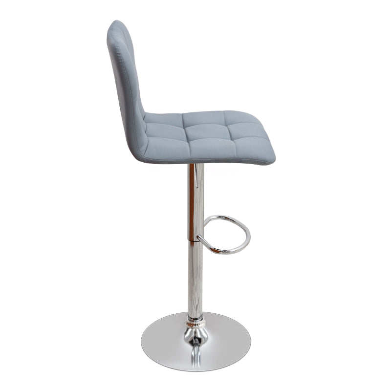 Σκαμπό μπαρ Carmelo Megapap με ρυθμιζόμενο ύψος PU γκρι - βάση χρωμίου 45x42x90/113εκ. - Hippiehome.gr