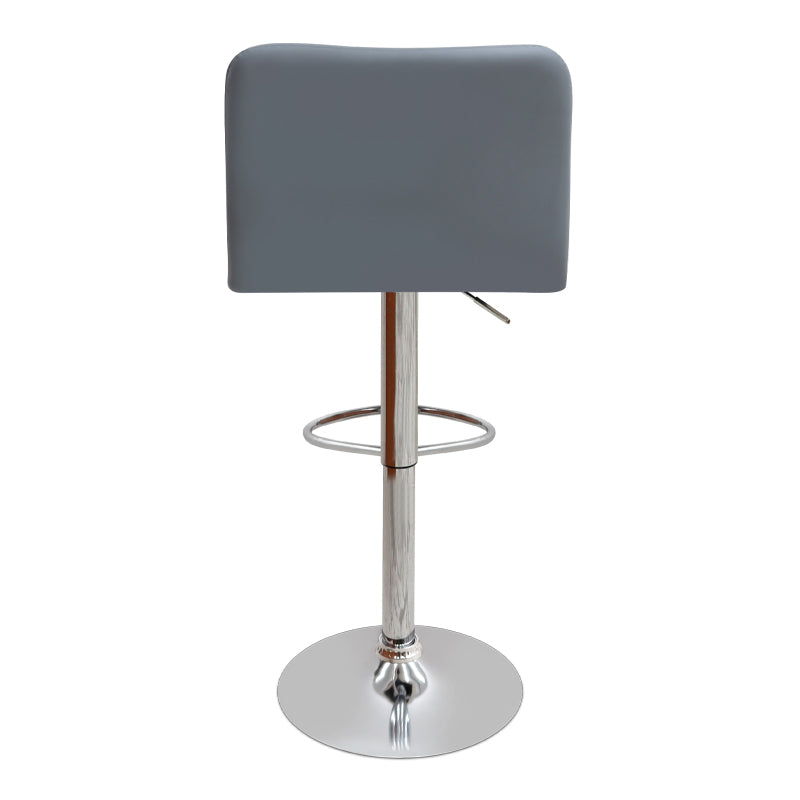 Σκαμπό μπαρ Carmelo Megapap με ρυθμιζόμενο ύψος PU γκρι - βάση χρωμίου 45x42x90/113εκ. - Hippiehome.gr