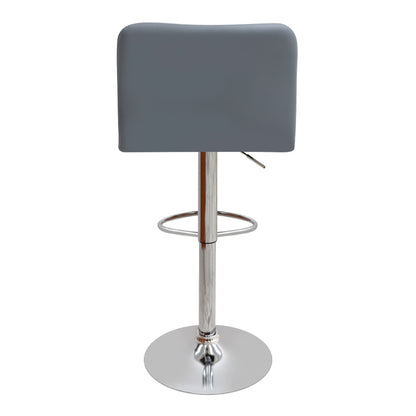 Σκαμπό μπαρ Carmelo Megapap με ρυθμιζόμενο ύψος PU γκρι - βάση χρωμίου 45x42x90/113εκ. - Hippiehome.gr