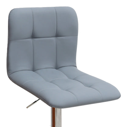 Σκαμπό μπαρ Carmelo Megapap με ρυθμιζόμενο ύψος PU γκρι - βάση χρωμίου 45x42x90/113εκ. - Hippiehome.gr