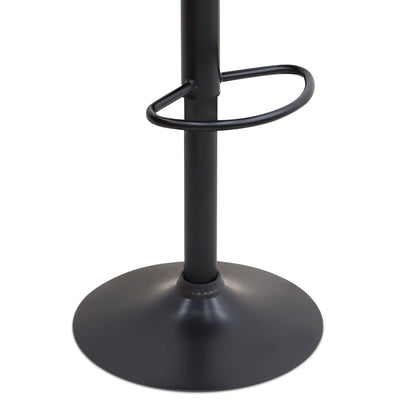 Σκαμπό μπαρ Carmelo Megapap με ρυθμιζόμενο ύψος βελούδο γκρι - βάση μαύρο ματ 45x42x90/113εκ. - Hippiehome.gr