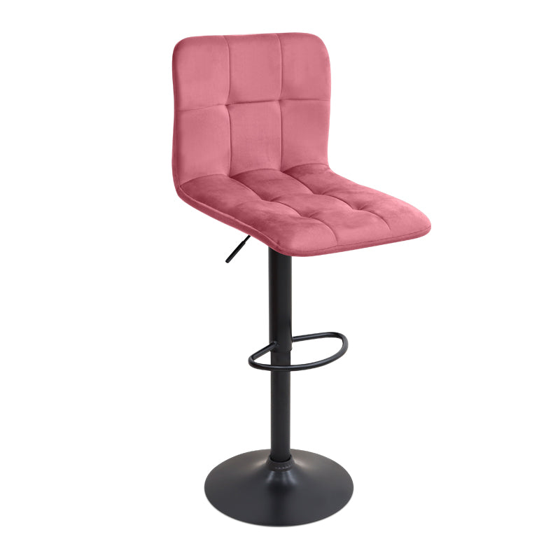 Σκαμπό μπαρ Carmelo Megapap με ρυθμιζόμενο ύψος βελούδο σάπιο μήλο - βάση μαύρο ματ 45x42x90/113εκ. - Hippiehome.gr