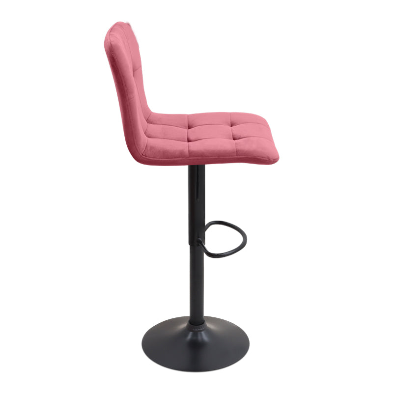 Σκαμπό μπαρ Carmelo Megapap με ρυθμιζόμενο ύψος βελούδο σάπιο μήλο - βάση μαύρο ματ 45x42x90/113εκ. - Hippiehome.gr