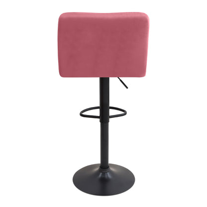 Σκαμπό μπαρ Carmelo Megapap με ρυθμιζόμενο ύψος βελούδο σάπιο μήλο - βάση μαύρο ματ 45x42x90/113εκ. - Hippiehome.gr