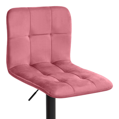 Σκαμπό μπαρ Carmelo Megapap με ρυθμιζόμενο ύψος βελούδο σάπιο μήλο - βάση μαύρο ματ 45x42x90/113εκ. - Hippiehome.gr