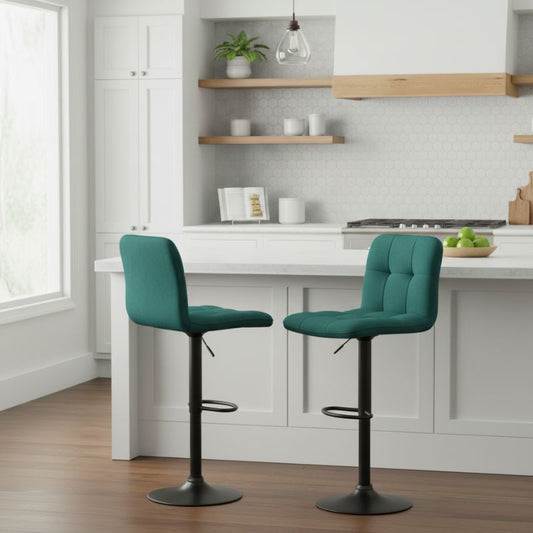 Σκαμπό μπαρ Carmelo Megapap με ρυθμιζόμενο ύψος βελούδο κυπαρισσί - βάση μαύρο ματ 45x42x90/113εκ. - Hippiehome.gr