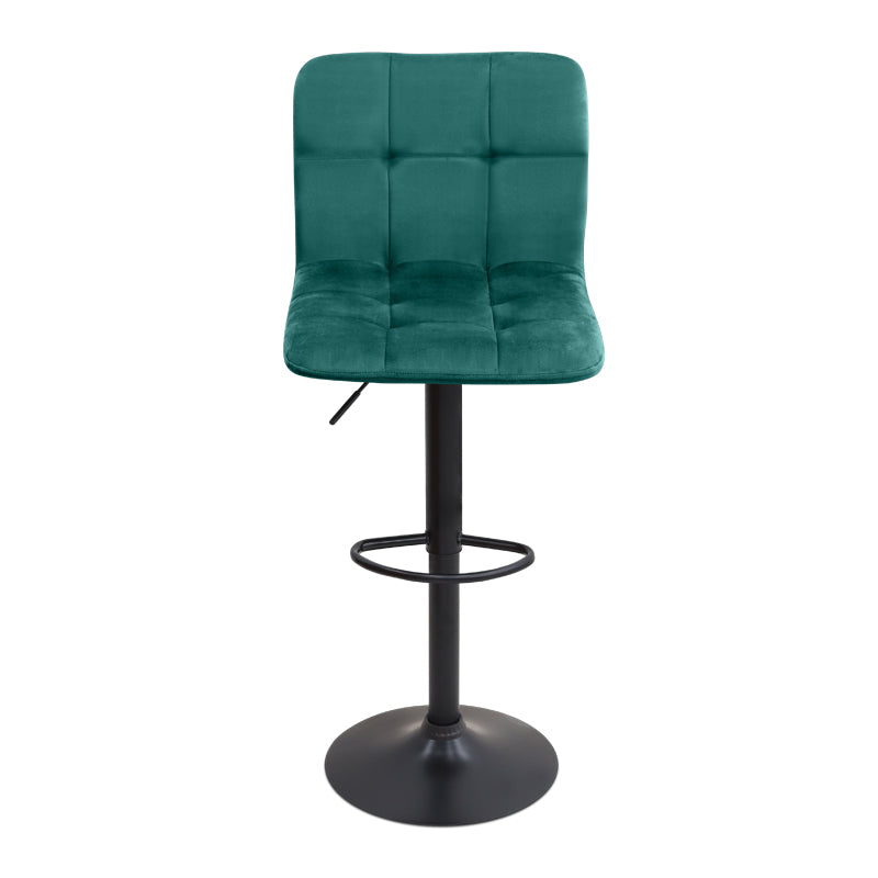 Σκαμπό μπαρ Carmelo Megapap με ρυθμιζόμενο ύψος βελούδο κυπαρισσί - βάση μαύρο ματ 45x42x90/113εκ. - Hippiehome.gr