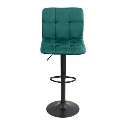 Σκαμπό μπαρ Carmelo Megapap με ρυθμιζόμενο ύψος βελούδο κυπαρισσί - βάση μαύρο ματ 45x42x90/113εκ. - Hippiehome.gr