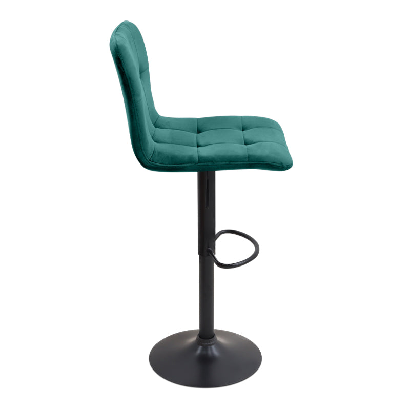 Σκαμπό μπαρ Carmelo Megapap με ρυθμιζόμενο ύψος βελούδο κυπαρισσί - βάση μαύρο ματ 45x42x90/113εκ. - Hippiehome.gr