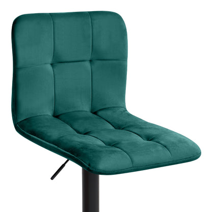 Σκαμπό μπαρ Carmelo Megapap με ρυθμιζόμενο ύψος βελούδο κυπαρισσί - βάση μαύρο ματ 45x42x90/113εκ. - Hippiehome.gr