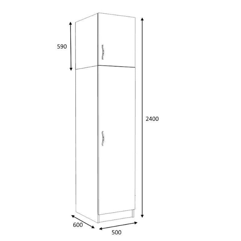 Ντουλάπα ρούχων Victoria Megapap μονόφυλλη με πατάρι χρώμα φυσικό οξιάς 50x60x240εκ. - Hippiehome.gr