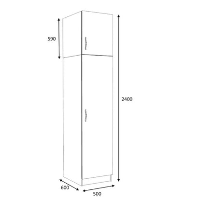 Ντουλάπα ρούχων Victoria Megapap μονόφυλλη με πατάρι χρώμα φυσικό οξιάς 50x60x240εκ. - Hippiehome.gr