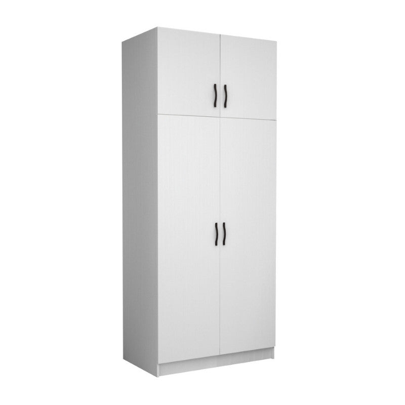 Ντουλάπα ρούχων Victoria Megapap δίφυλλη με πατάρι χρώμα λευκό 100x60x240εκ. - Hippiehome.gr