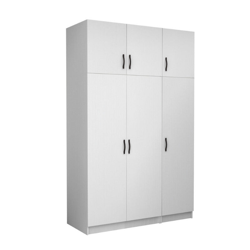 Ντουλάπα ρούχων Victoria Megapap τρίφυλλη με πατάρι χρώμα λευκό 150x60x240εκ. - Hippiehome.gr