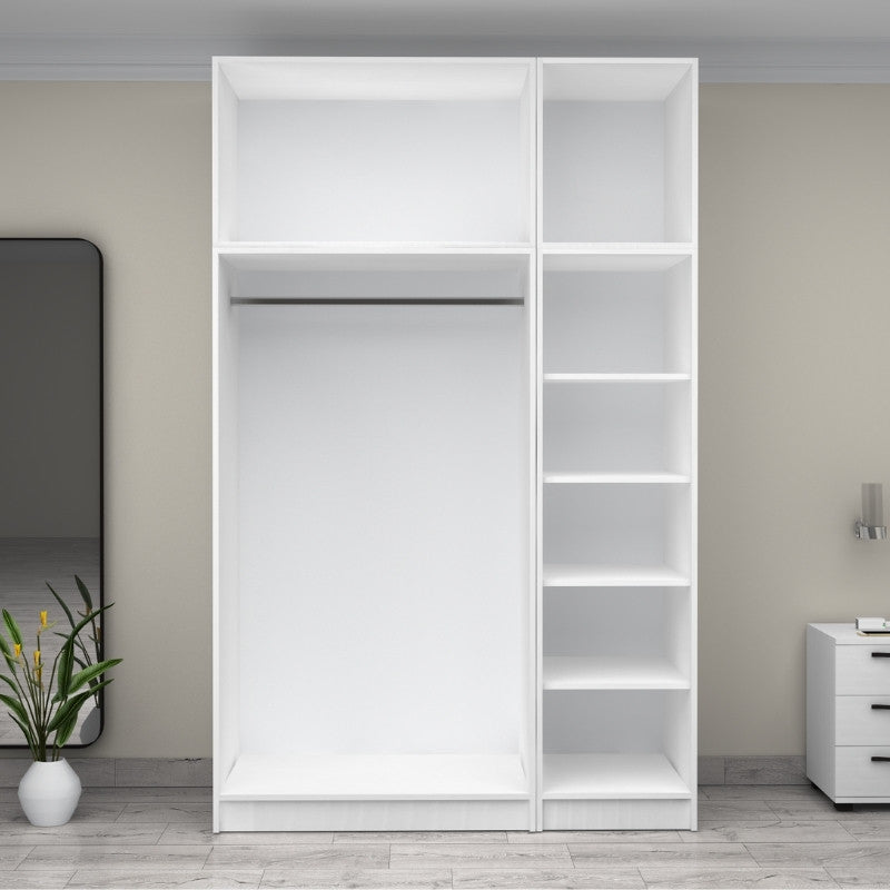 Ντουλάπα ρούχων Victoria Megapap τρίφυλλη με πατάρι χρώμα λευκό 150x60x240εκ. - Hippiehome.gr