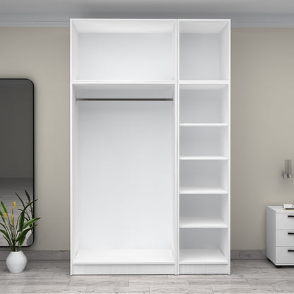 Ντουλάπα ρούχων Victoria Megapap τρίφυλλη με πατάρι χρώμα λευκό 150x60x240εκ. - Hippiehome.gr
