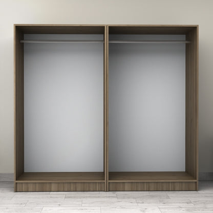 Ντουλάπα ρούχων Victoria Megapap τετράφυλλη χρώμα καρυδί 200x60x181εκ. - Hippiehome.gr