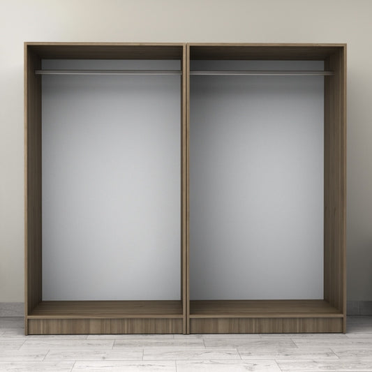 Ντουλάπα ρούχων Victoria Megapap τετράφυλλη χρώμα καρυδί 200x60x181εκ. - Hippiehome.gr